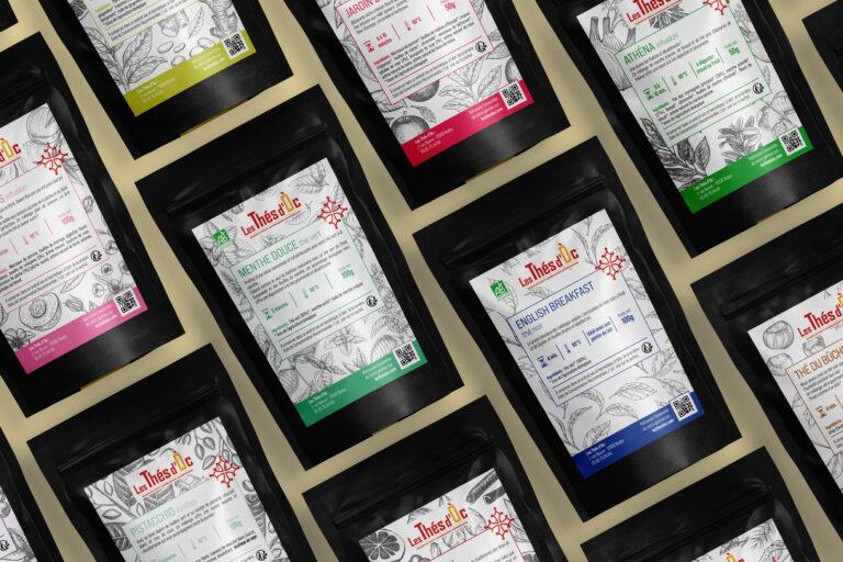 Graphisme étiquette packaging thé