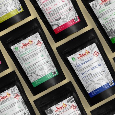 Graphisme étiquette packaging thé